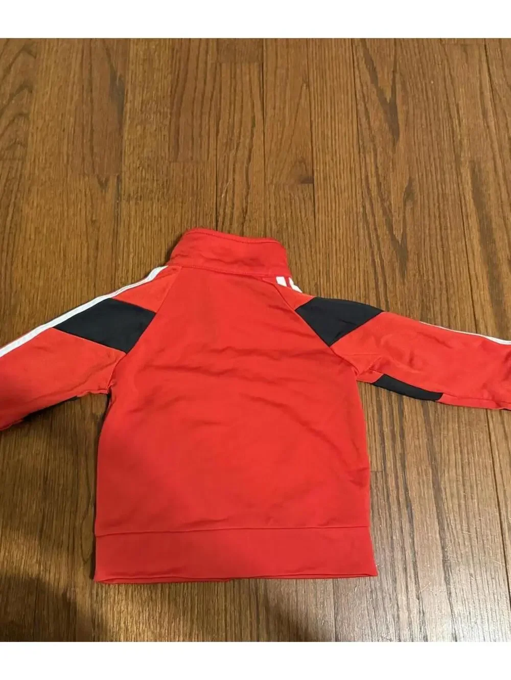 Adidas Red 12-month Toddler Track Jacket with White Logo and Black Accents